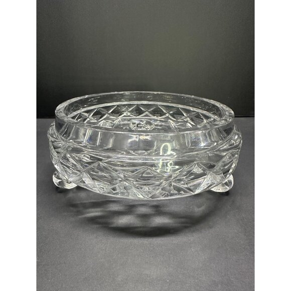 Vintage Swirl Footed Lead Crystal Bowl Mid Century Modern Home Decor 6.5" DIA - Picture 1 of 11